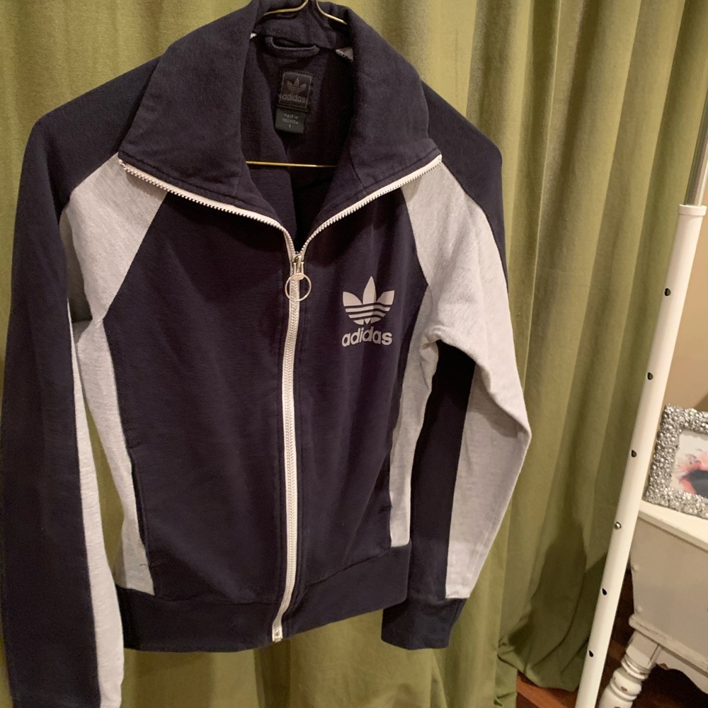 Adidas originals size small jacket black and grey